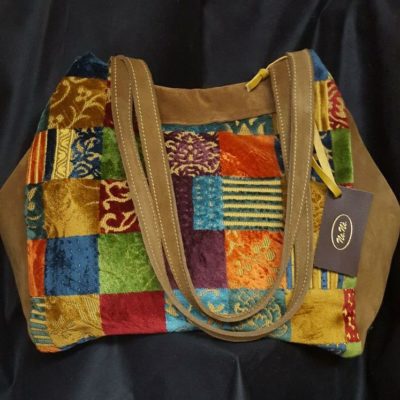 Old bag camoscio e tessuto